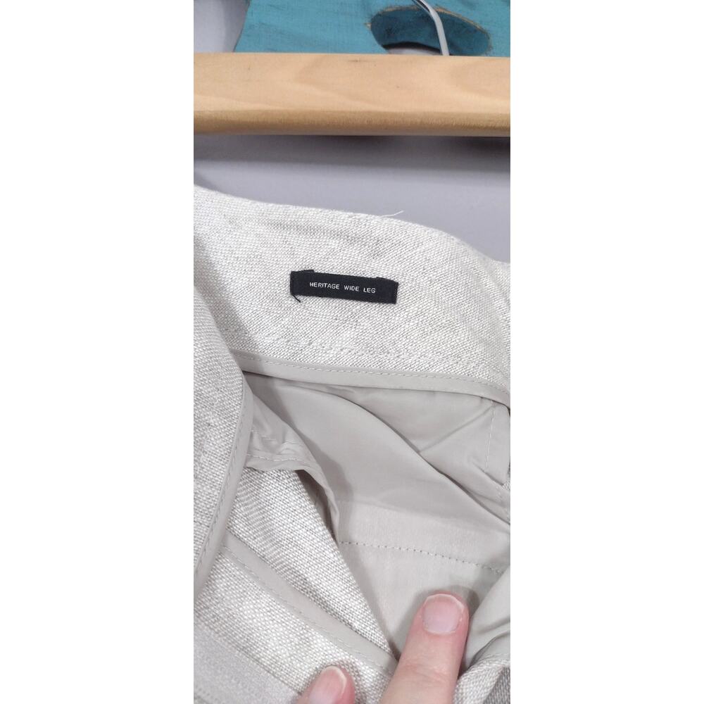 Talbots Heritage Wide Leg 100 % Linen Beige Pants Slacks 30 Waist - Picture 4 of 7